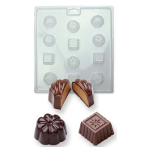 műanyag pralinékészítő forma - klasszikus csokik