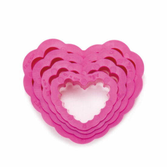 Decora műanyag szív alakú hullámos kiszúró készlet