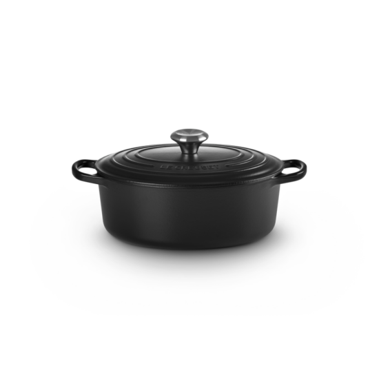 Le Creuset öntöttvas ovális edény  31 cm szatén fekete